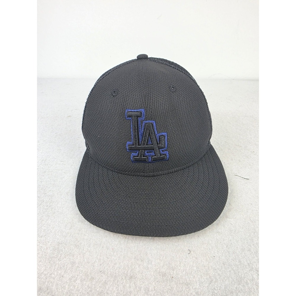 New Era Los Angeles Dodgers Cooperstown Collection Trucker Mesh Black Hat 7 1/4